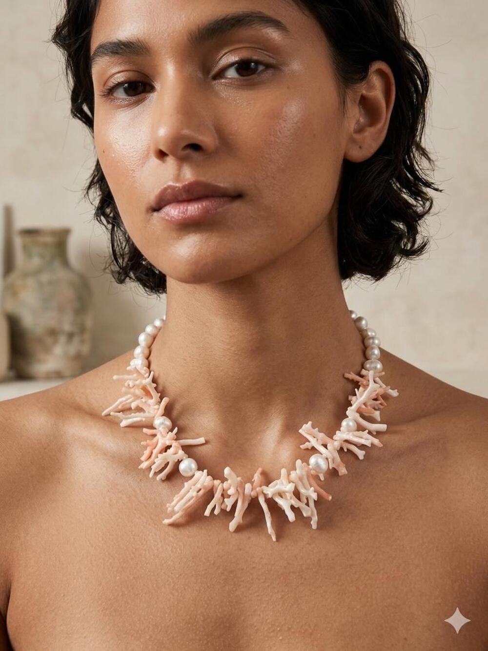 Angel Coral Garden Necklace – Freshwater Pearls & Reclaimed Coral